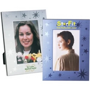 Star Collection - Metal Frame With Star Decoration Etched On Border With Velvet Easel Back