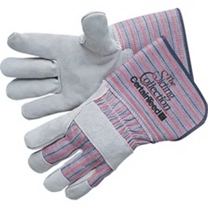 Full Feature Split Cowhide Work Gloves With 4 1/2" Rubberized Gauntlet Cuff