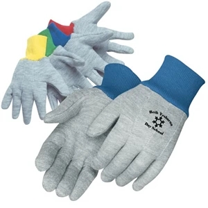 Kid's Gray Jersey Gloves With Elastic Knit Wrist In Assorted Colors, Clute Pattern