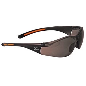 Provizgard - Gray Lens - Lightweight Wrap-around Safety Glasses With Nose Piece And Black Frame