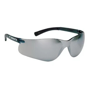 Silver Mirror Lens With Self Frame. Lightweight Wrap Around Safety Glasses