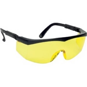 Light Colored Amber Lens - Large Single Lens Safety Glass With Ratchet Temples
