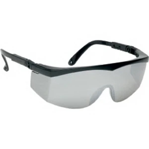Silver Mirror Lens - Large Single Lens Safety Glass With Ratchet Temples