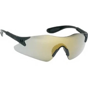 Gold Mirror Lens - Black Frame Styling Single-piece Lens Safety Glasses With Rubber Nose Piece