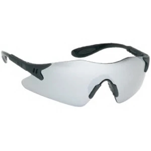 Silver Mirror Lens - Black Frame Styling Single-piece Lens Safety Glasses With Rubber Nose Piece