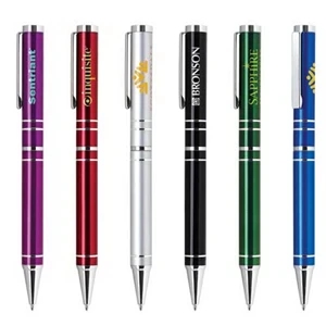 Twist-action Aluminum Ballpoint Pen With Sleek Design And Bright Lacquer Finish