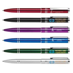 Click-action Aluminum Ballpoint Pen With Sleek Design And Bright Lacquer Finish