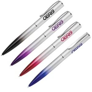 Twist-action Aluminum Ballpoint Pen. Unique Gradient Colored Barrel Design