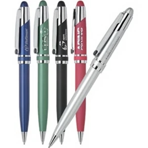 Chrome Plated Brass Twist Action Ballpoint Pen With Polished Chrome Accents