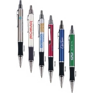 Click-action Ballpoint Pen With Brass Construction Barrel And Comfort Rubber Grip