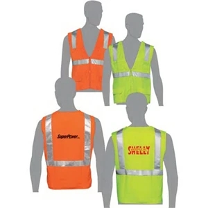 Lime - Class 2 Compliant Solid Fabric Surveyors Vest With Silver Retro-reflective Stripes