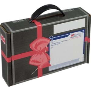 1 Color Copy On Lid Only - B-flute Corrugated Box With Handle, 8 3/4" X 5 3/4" X 2"