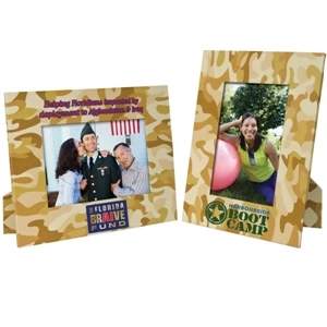Camouflage Designs Paper Easel Frame, Holds Either A 4" X 6" Or 5" X 7" Photo
