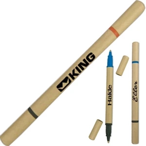 Targetline Eco Twin - Recycled Paper Barrel Plastic Pen Made Of Corn Based Material