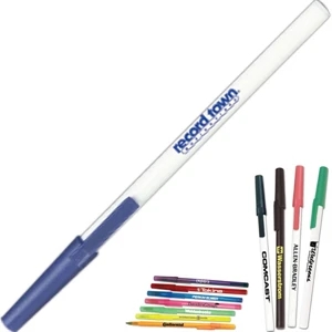 Targetline - Plastic Stick Ballpoint Pen With Gold Tip And Removable Cap