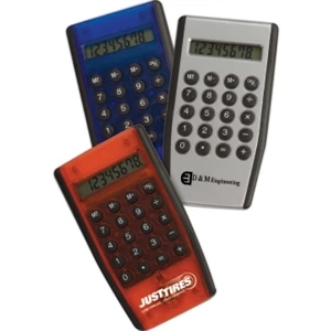 Slimline (tm) - Full Function 8 Digit Calculator With Lcd Display And Soft Raised Rubber Buttons