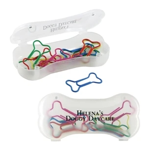 Dog Bone Shaped Paper Clips & Case