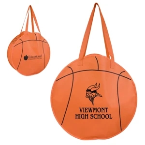 Rallytotes (tm) - Eco Friendly Tote Made Of Recycled Nonwoven Poly And Shaped Like A Basketball