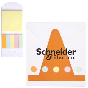 Construction Cone Theme Pocket Memo Book Includes Note Pad And 5 Pastel Color Flags