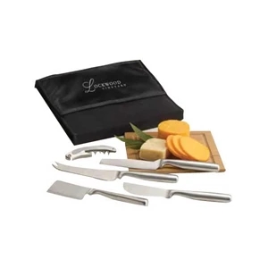 Bamboo Cheese Picnic Set With Eco-friendly Board, Knives And Wine Opener In Case