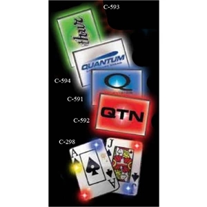Cards Stock Shape Flashing Led Button With Tie-tac Butterfly Clip Backing