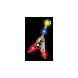 Guitar Stock Shape Flashing Led Button With Tie-tac Butterfly Clip Backing