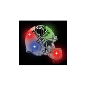 Football Helmet Stock Shape Flashing Led Button With Tie-tac Butterfly Clip Backing