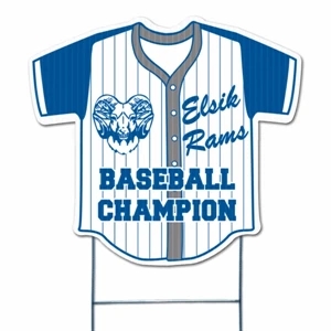 Baseball Jersey - Die Cut Yard Sign, Weather Resistant, 4mm Corrugated Vinyl