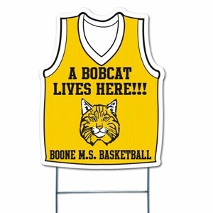 Basketball Jersey - Die Cut Yard Sign, Weather Resistant, 4mm Corrugated Vinyl