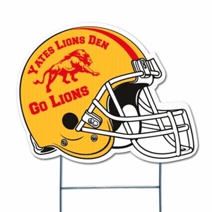 Detailed Football Helmet - Die Cut Yard Sign, Weather Resistant, 4mm Corrugated Vinyl