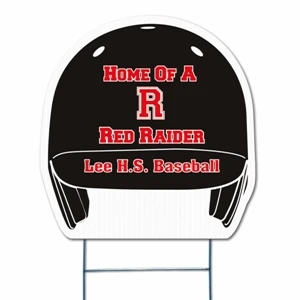 Baseball Helmet - Die Cut Yard Sign, Weather Resistant, 4mm Corrugated Vinyl