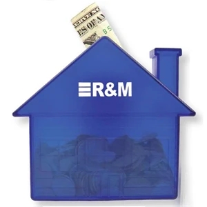 Translucent Blue - Magnetic House Shaped Bank. Closeout Price! While Supplies Last
