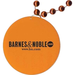 Orange - Medallion Necklace, 33" With 7 1/2mm Beads With Matching 2 1/2" Medallion