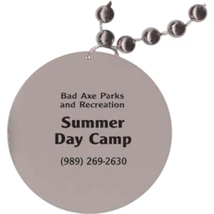Silver - Medallion Necklace, 33" With 7 1/2mm Beads With Matching 2 1/2" Medallion