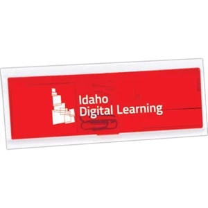 Translucent Red - Ruler With Sticky Notes, Flags And Paper Clips. Closeout Price! While Supplies Last