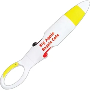 Yellow - Dual Color Carabiner Pen With Red And Black Ink. Closeout Price!
