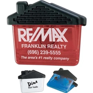 Power Clip - Four Color Process - House Shaped Clip With Rubber Handles