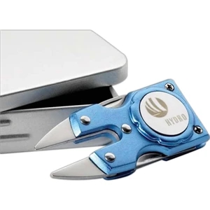 Golf Pro - Tool With Divot Fixer, Magnetic Ball Marker, File, And Knife