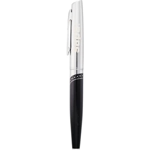 Wingtip - Black Color, Roller Ball Pen With A Brass Cap And Barrel. Features Black Ink