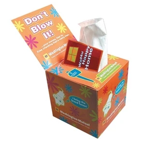 Sniftypak (tm) - Classic Cube Book Style - Facial Tissue Classic Cube Shaped Tissue Box