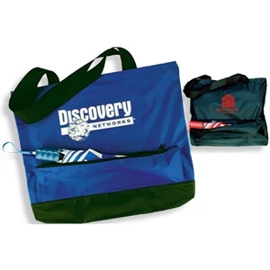 Tote With Tough Weatherproof Bag With Rugged Bottom, 43" Arc Umbrella Included