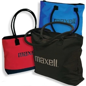 Metro - Tote Bag With Rolled Handles, Hard Bottom Panel And Zippered Closure
