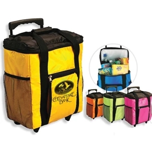 Rally - Rolling Cooler With Telescoping Handle, 2 Side Mesh Pockets, Folds Down For Storage