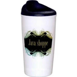 Barista - 2 Working Days - Full Color Double Wall Porcelain Cup With Silicone Lid, 10 Oz
