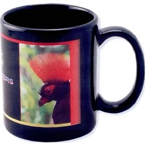 Executive - 5 Working Days - Full Color Black Stoneware Mug With Comfortable C-handle, 11 Oz