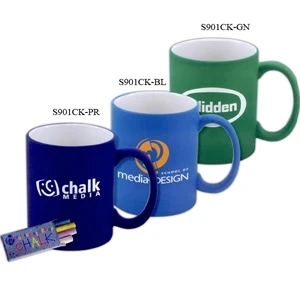 Blue - 5 Working Days - Chalkboard Mug, 11 Oz. Adds Fun And Function To Any Promotion