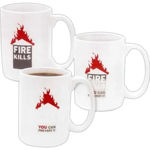Amazink (r) - Direct Screen Stoneware Mug With Heat Sensitive Imprint, 15 Oz