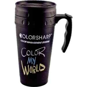 Black - 5 Working Days - Chalkboard Travel Mug With Slide Lock Lid, 16 Oz