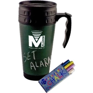 Green - 5 Working Days - Chalkboard Travel Mug With Slide Lock Lid, 16 Oz