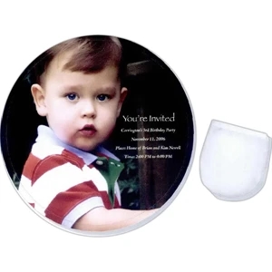 Collapsible Full Color Flying Disc With Standard White Carry Pouch, Full Bleed